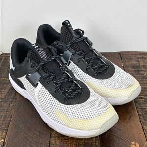 Under Armour Project Rock BSR 2 Men's 11 Black White Mesh Sneakers Athletic